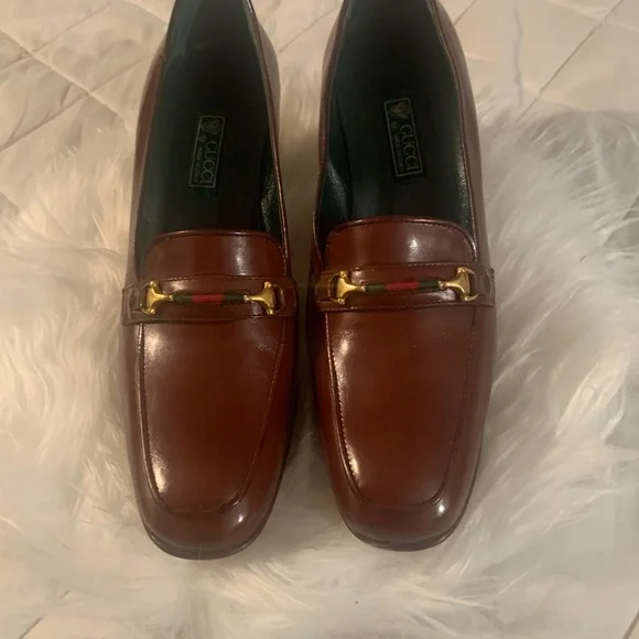 Gucci | Shoes | Vintage Gucci Loafer Heels Size 4 2 B Nwot  display picture 3